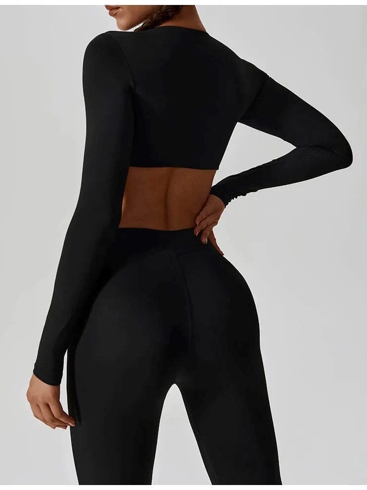 Crop Top Manches Longues Soutien-Gorge