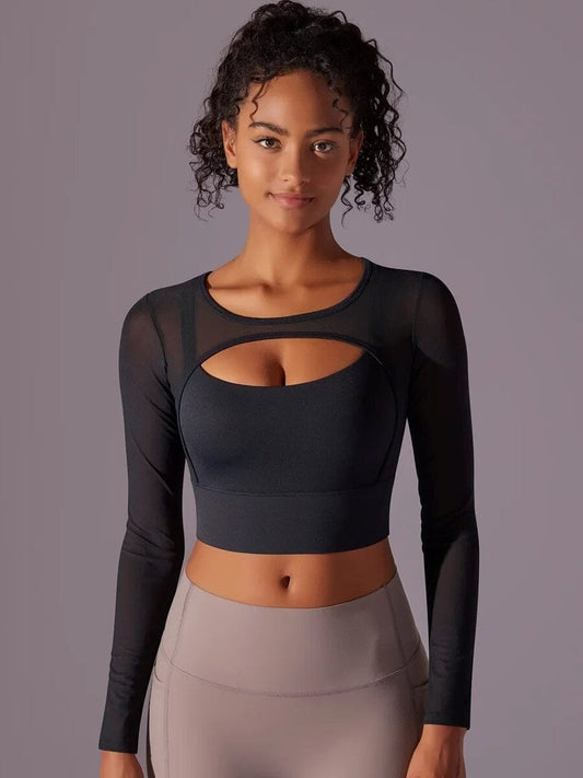 Crop Top Sport Maille Manches Longues