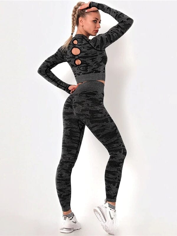 Ensemble Sport Camouflage Legging et Crop Top