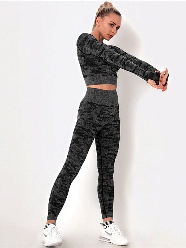 Ensemble Sport Camouflage Legging et Crop Top