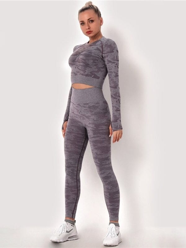 Ensemble Sport Camouflage Legging et Crop Top