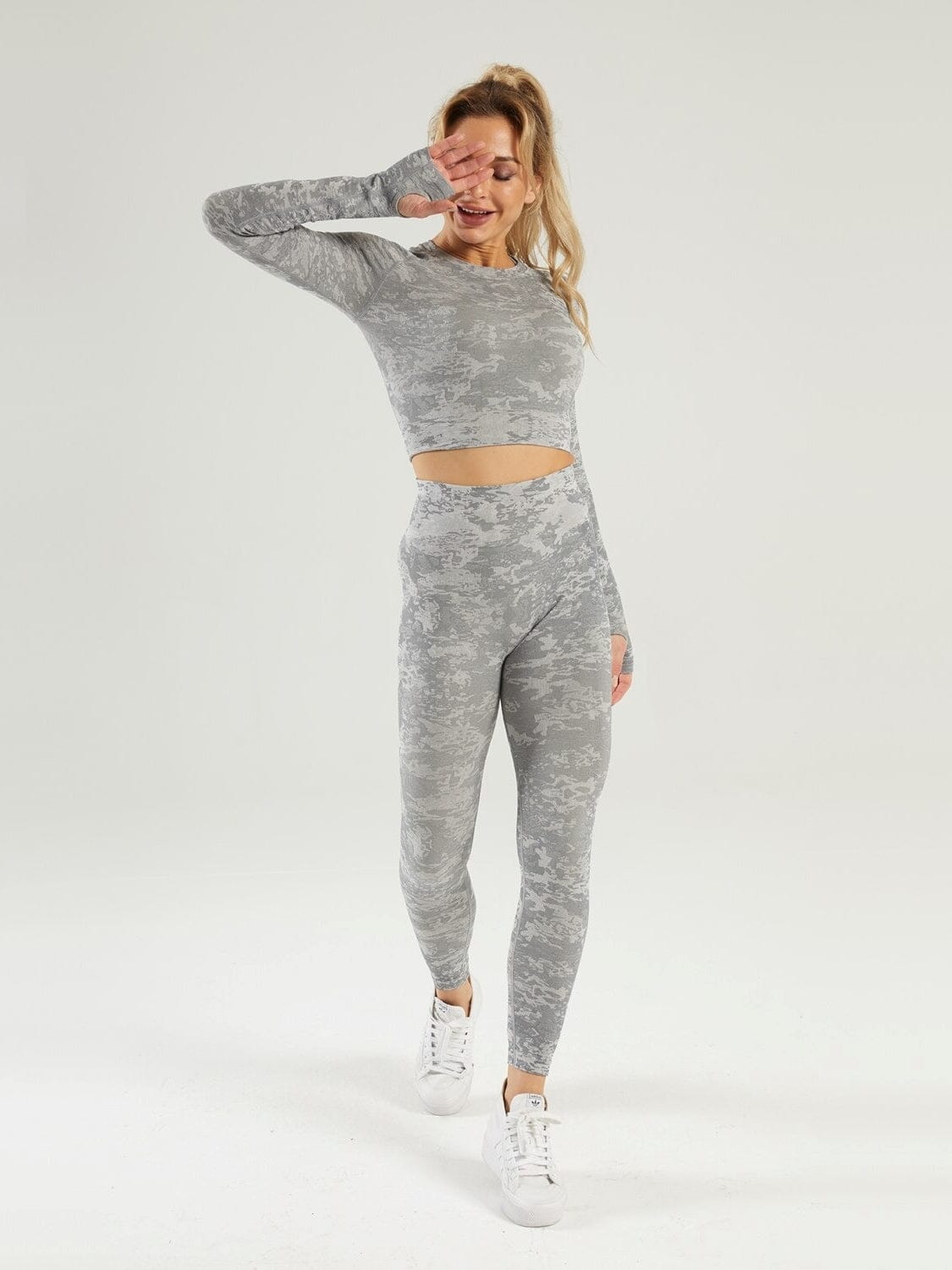 Ensemble Sport Camouflage Sans Couture