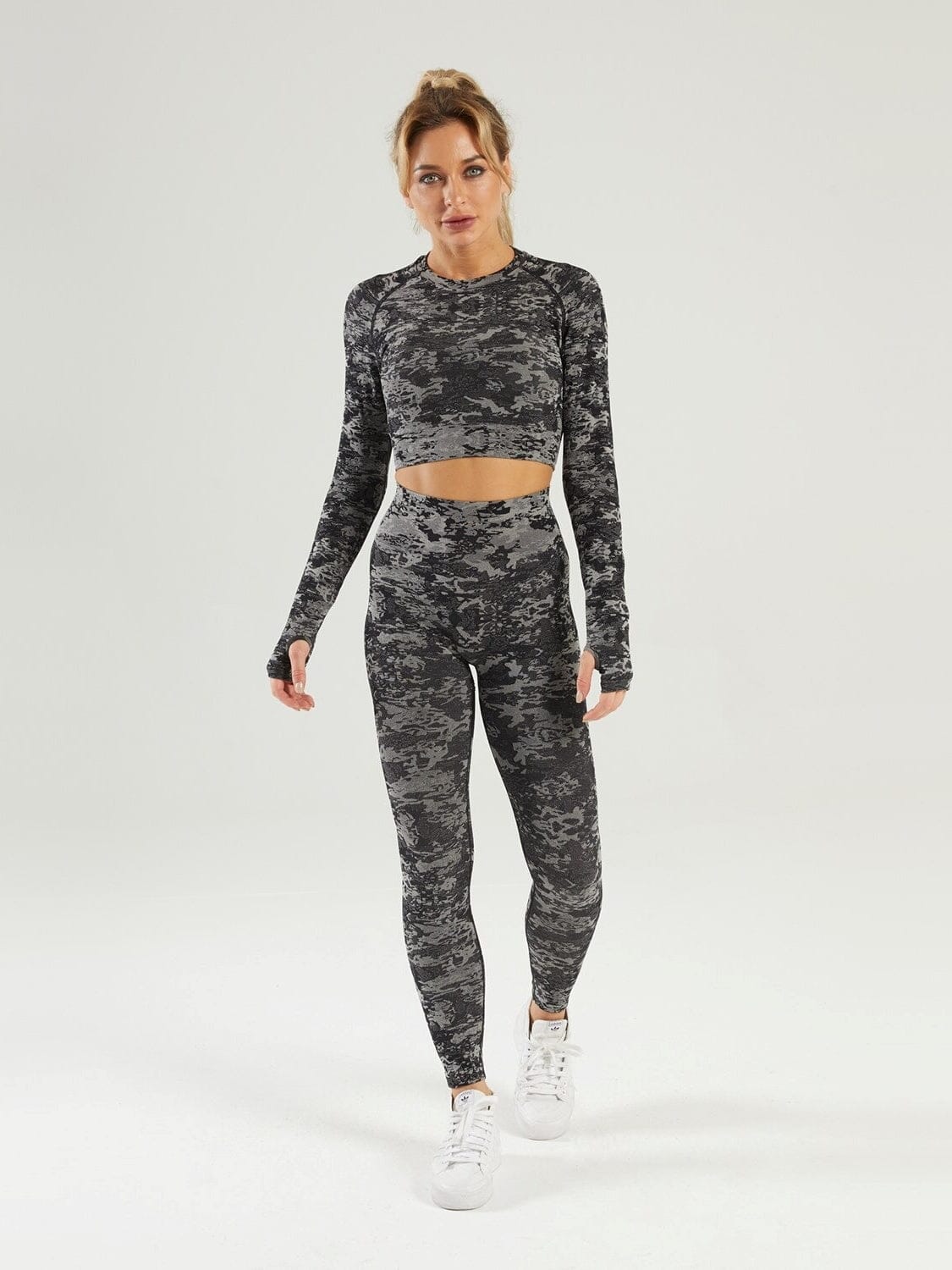 Ensemble Sport Camouflage Sans Couture