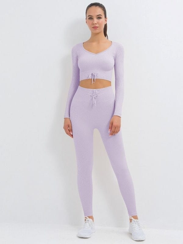 Ensemble Sport Côtelé Legging et Top