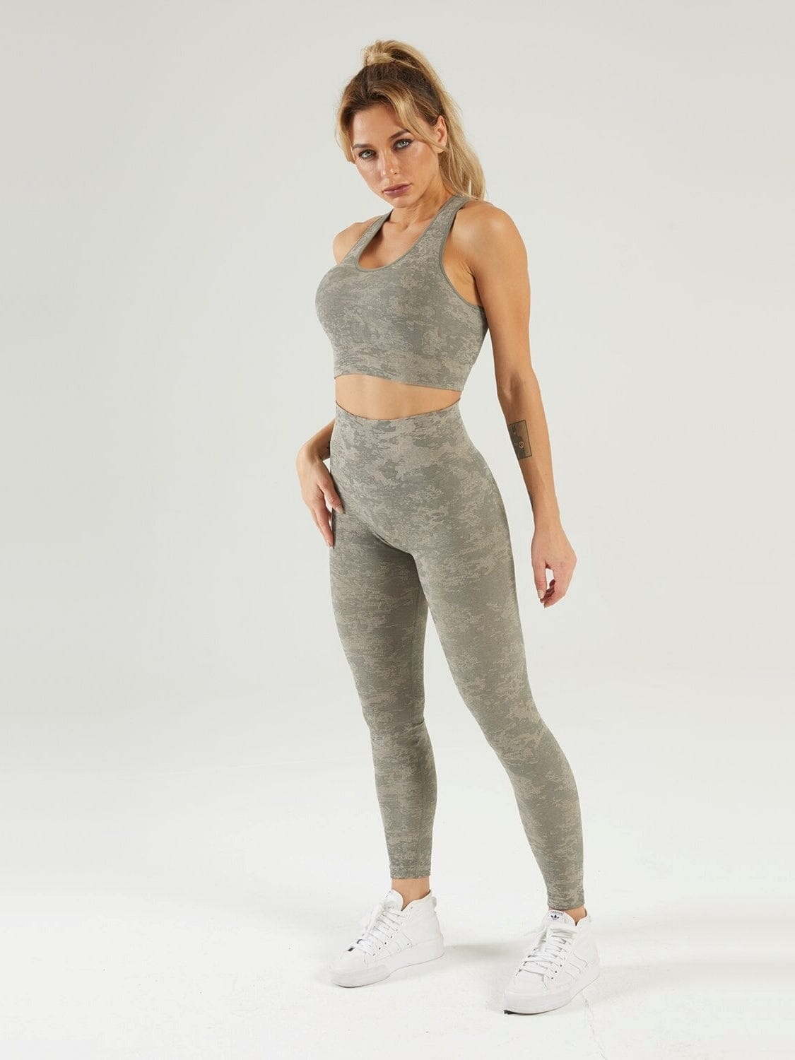 Ensemble Sport Legging et Soutien-Gorge Camouflage