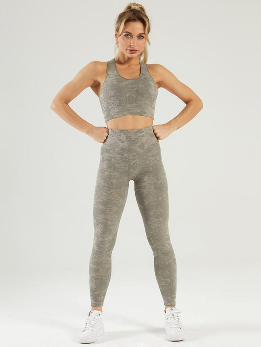 Ensemble Sport Legging et Soutien-Gorge Camouflage