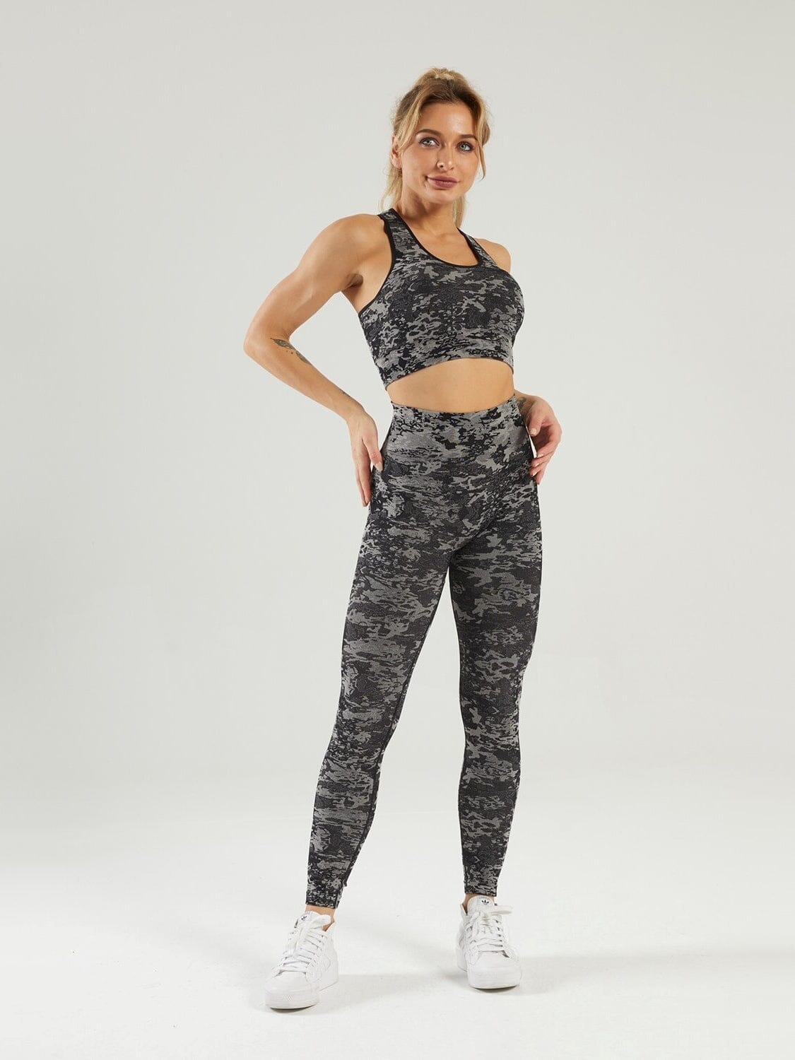 Ensemble Sport Legging et Soutien-Gorge Camouflage