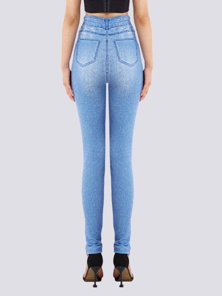 Jegging Bleu Clair Taille Haute