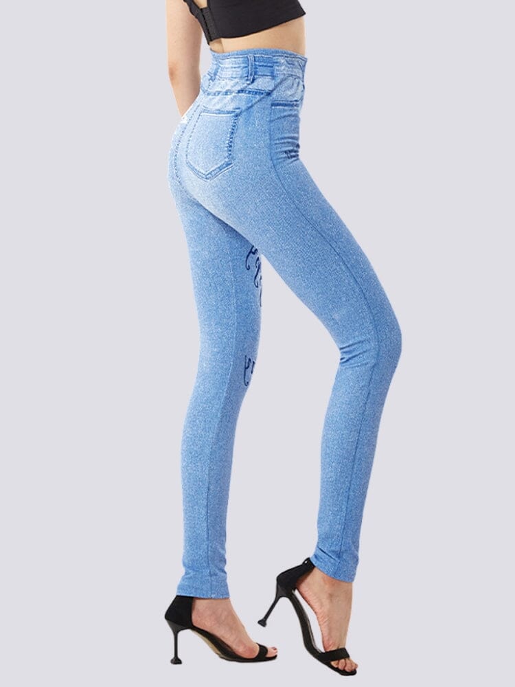 Jegging Bleu Clair Taille Haute