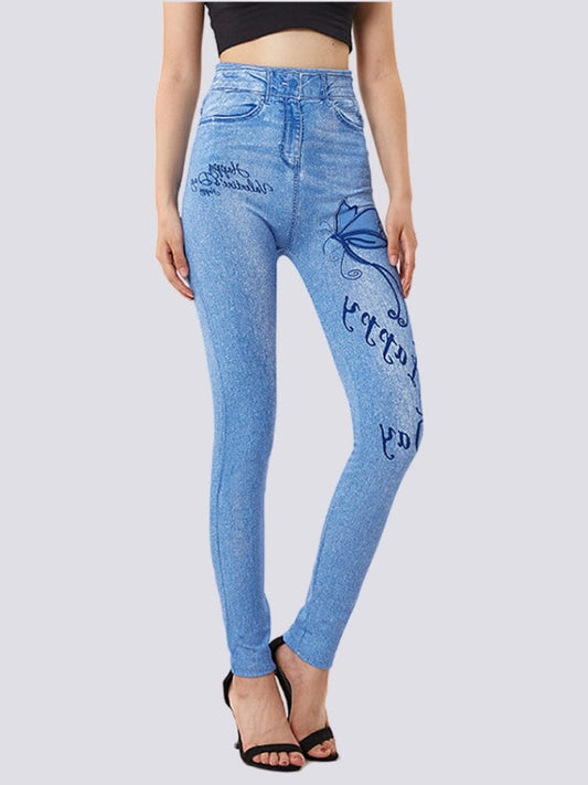 Jegging Bleu Clair Taille Haute