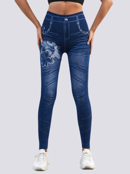 Jegging Bleu Taille Haute