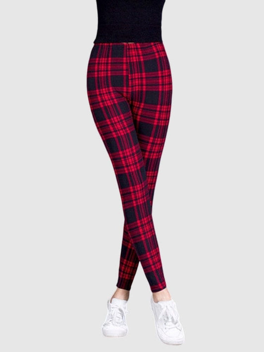 Legging Carreaux Noir et Rouge