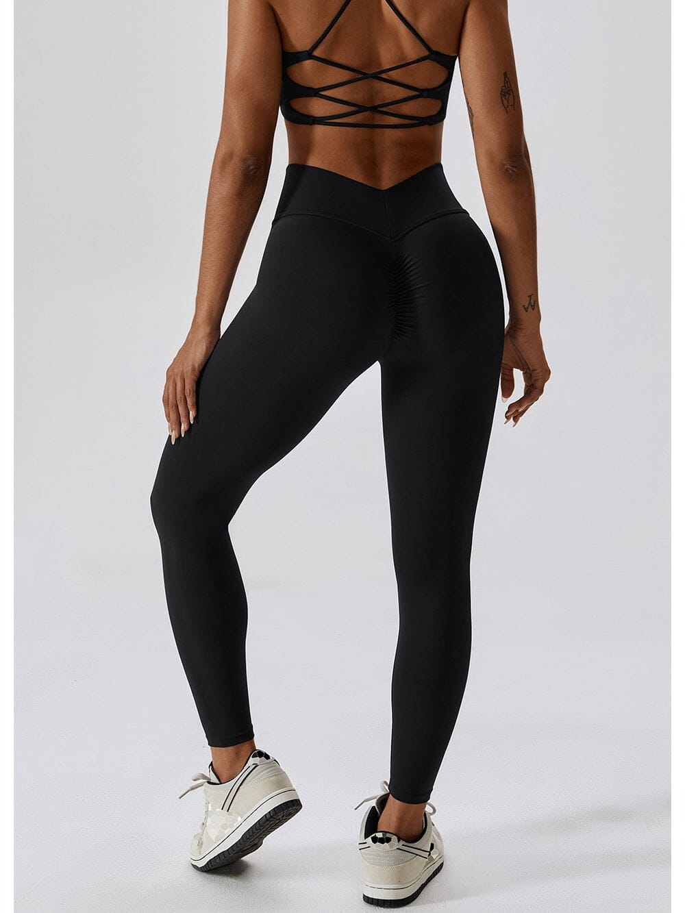 Legging Ceinture Vente Plat Push Up (Sans Couture)