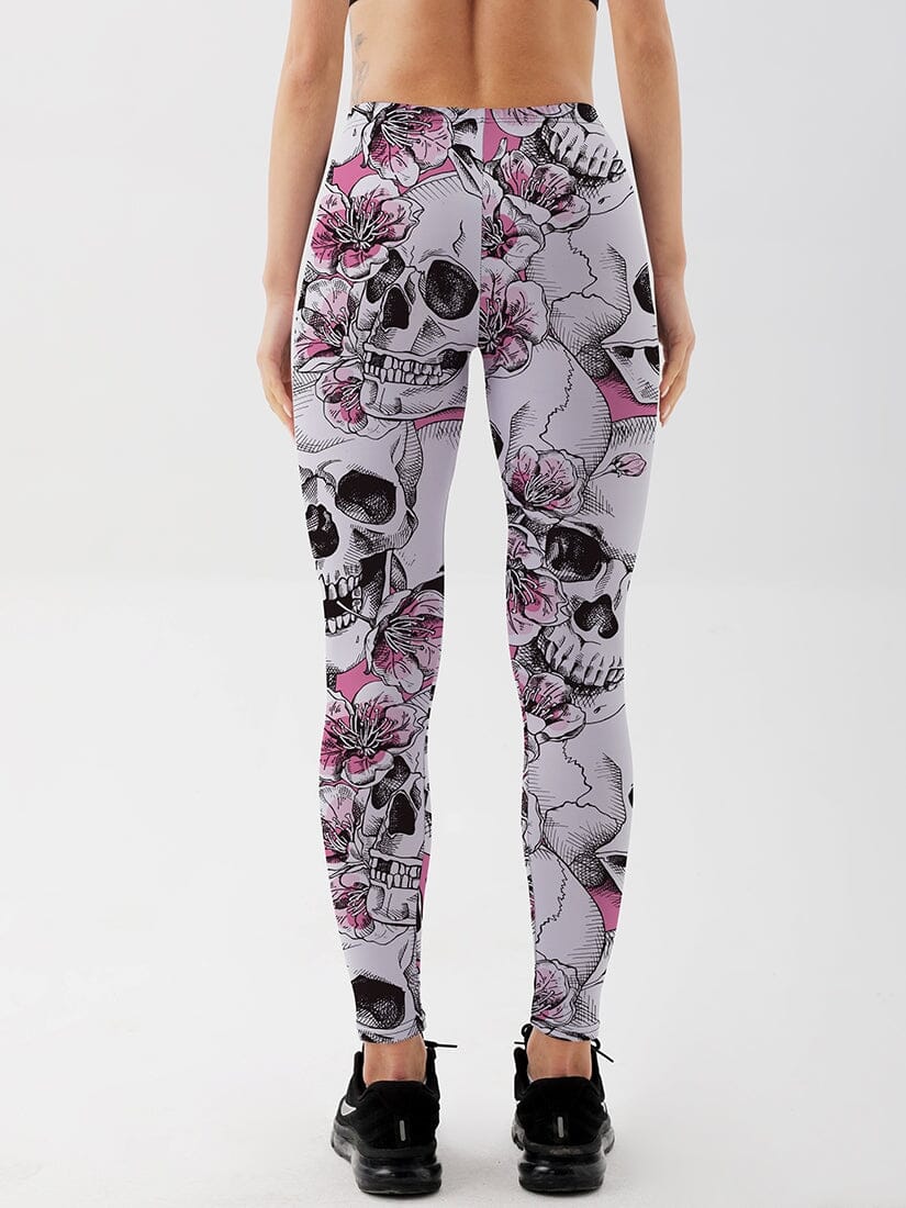 Legging Crânes et Fleurs