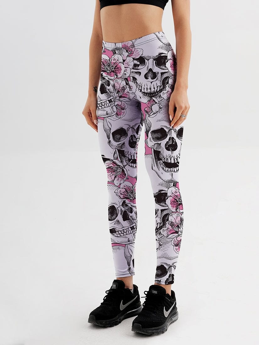 Legging Crânes et Fleurs