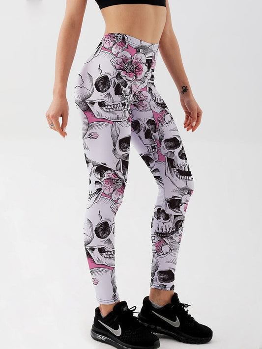 Legging Crânes et Fleurs