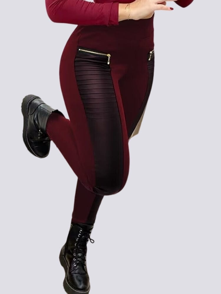 Legging Effet Cuir Taille Haute