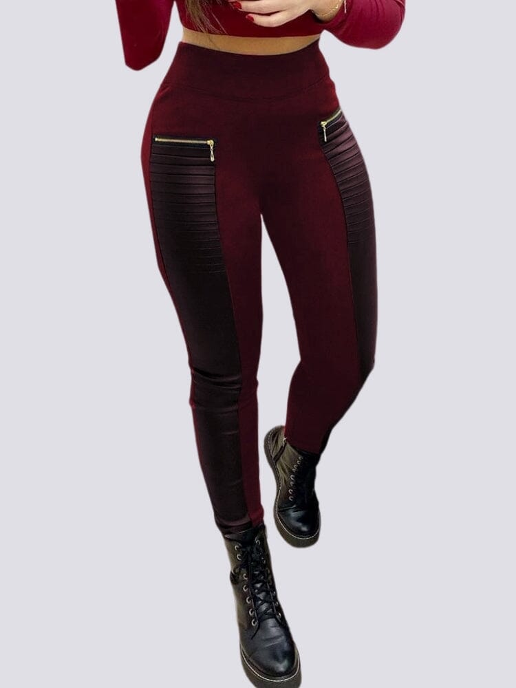 Legging Effet Cuir Taille Haute