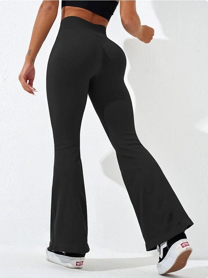 Legging Évasé Côtelé Taille Croisée Push Up