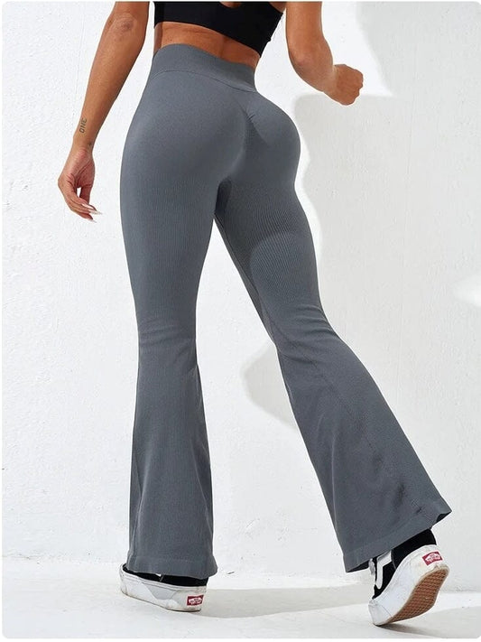 Legging Évasé Côtelé Taille Croisée Push Up