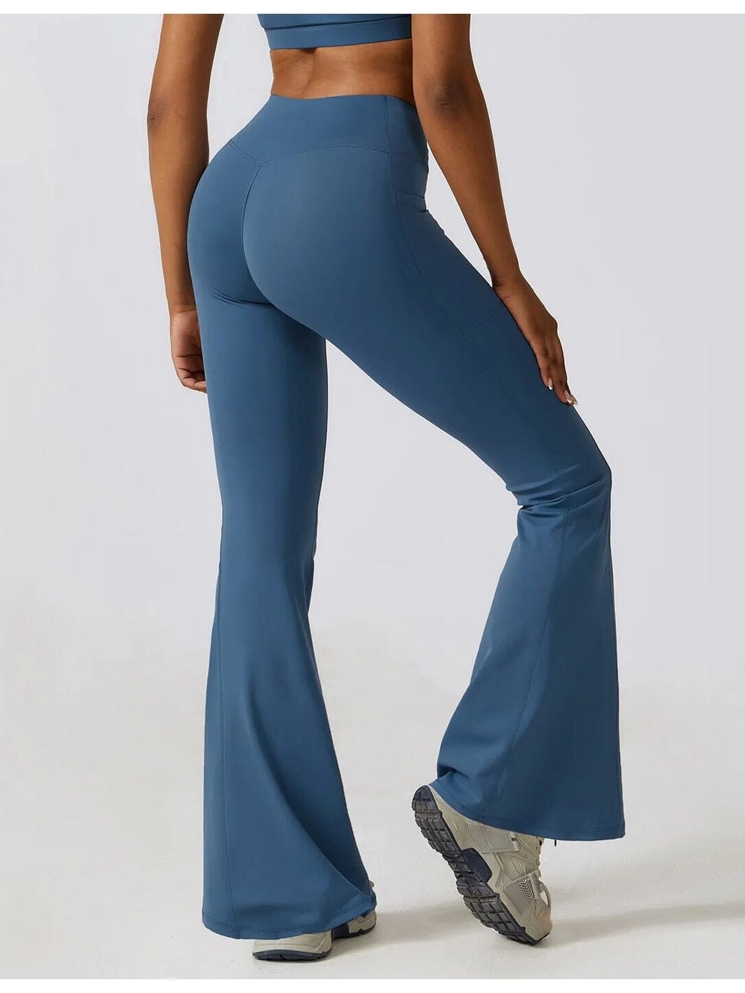 Legging Évasé Taille Croisée Sans Couture (Poche)