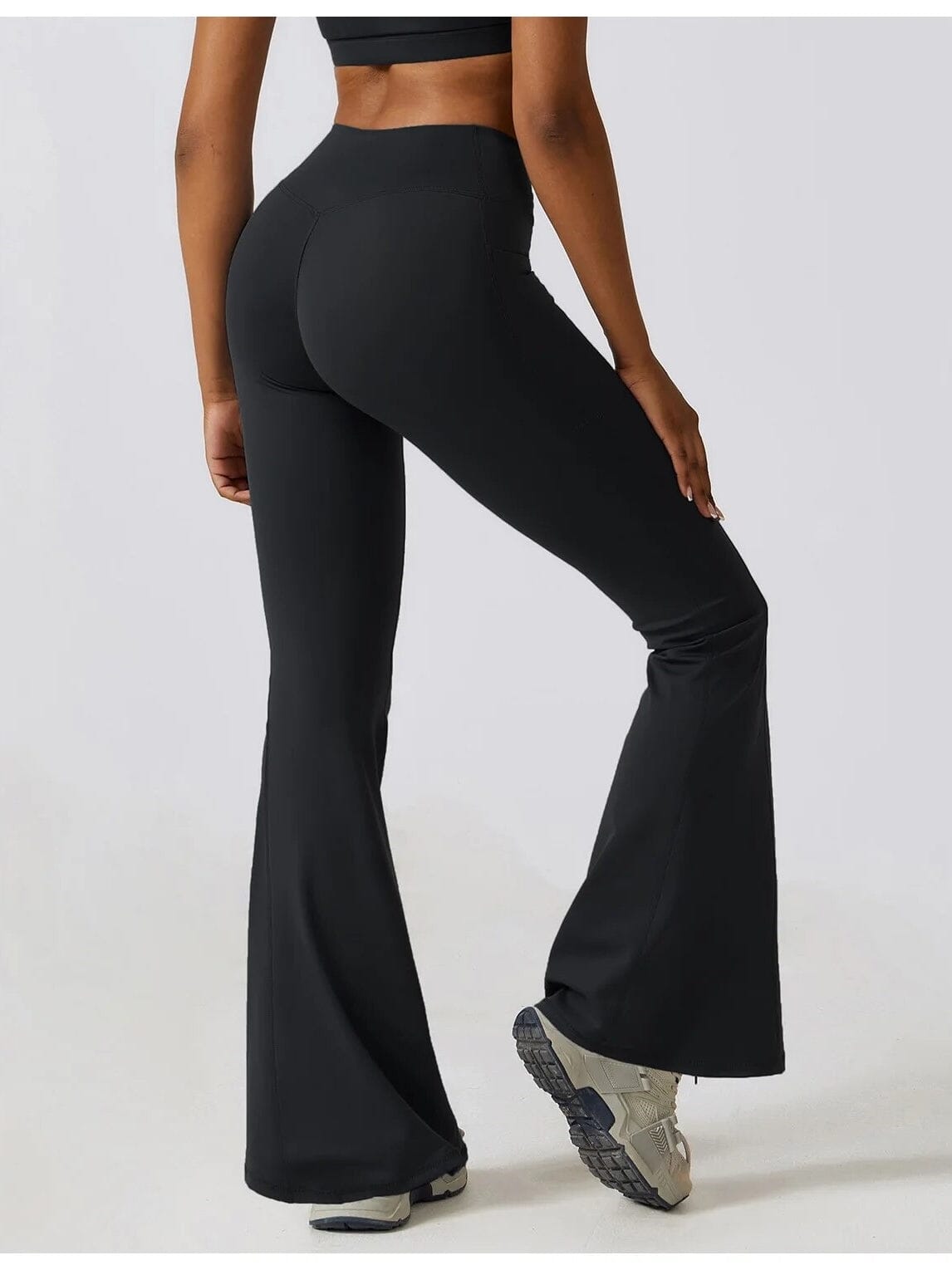 Legging Évasé Taille Croisée Sans Couture (Poche)