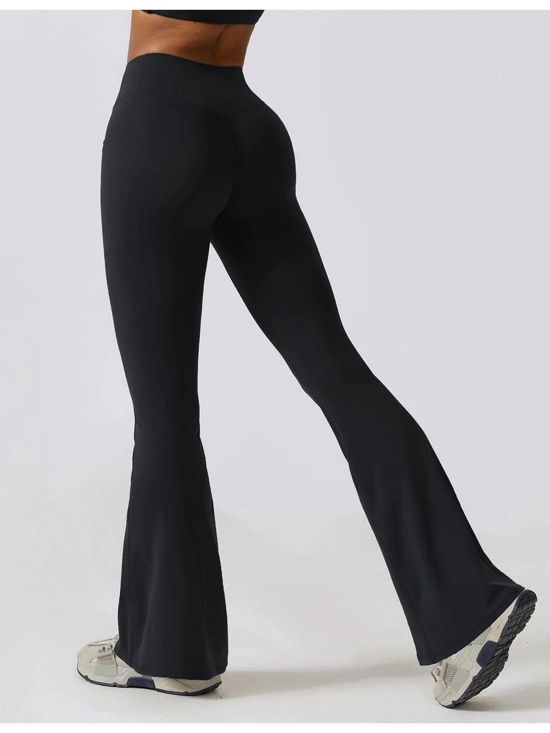 Legging Évasé Taille Croisée Sans Couture (Poche)