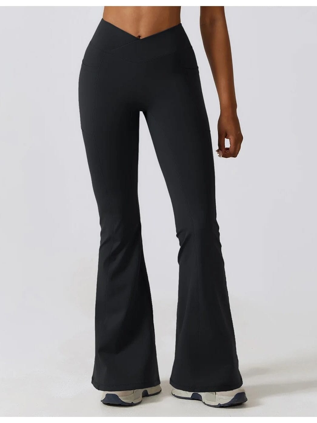 Legging Évasé Taille Croisée Sans Couture (Poche)