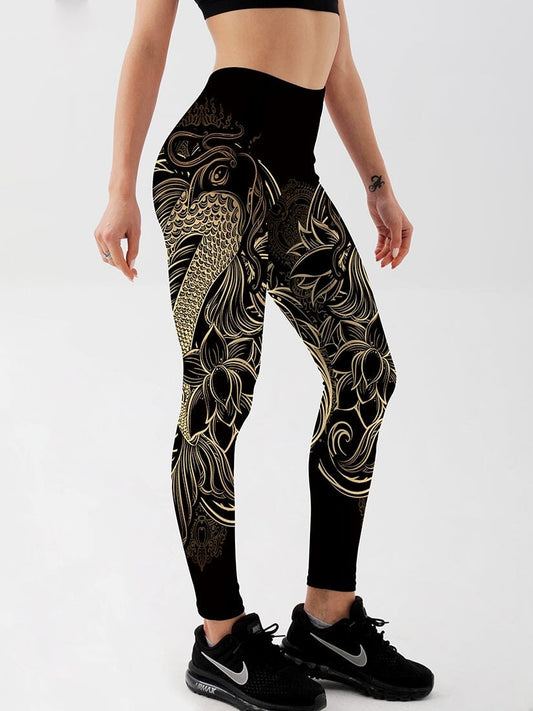 Legging Hibou Doré Imprimé