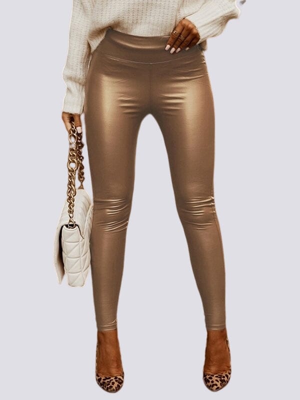 Legging Imitation Cuir Taille Haute