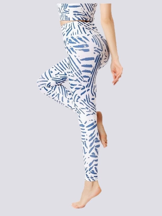 Legging Imprimé Bleu et Blanc - Sport