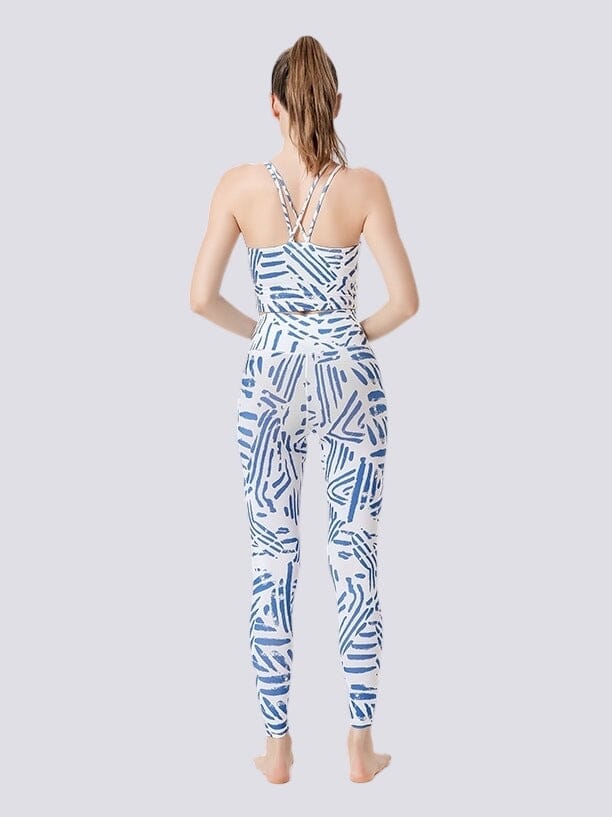 Legging Imprimé Bleu et Blanc - Sport