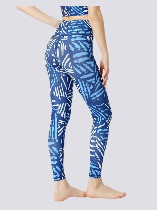 Legging Imprimé Bleu et Blanc - Sport