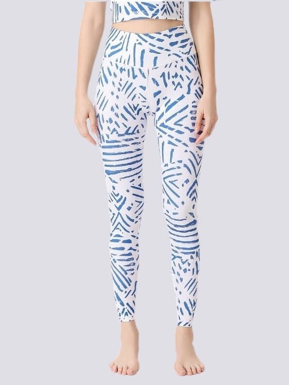 Legging Imprimé Bleu et Blanc - Sport