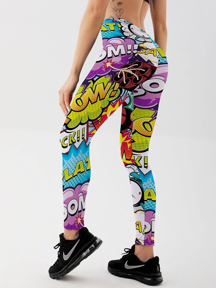 Legging Imprimé Cartoon Super Héro