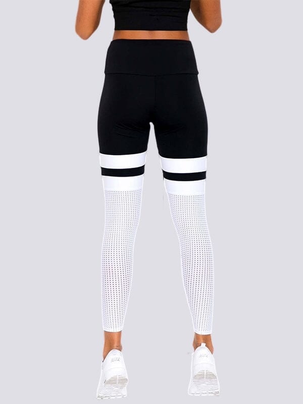 Legging Noir Blanc Sport Taille Haute