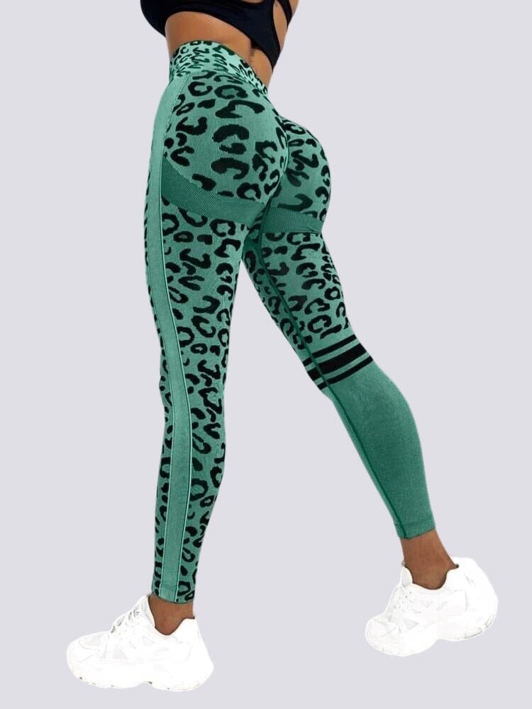 Legging Sans Couture Push Up Sport - Léopard