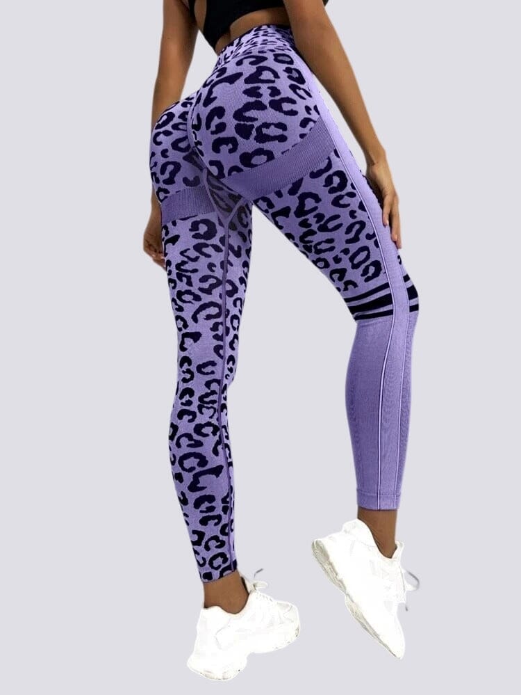 Legging Sans Couture Push Up Sport - Léopard