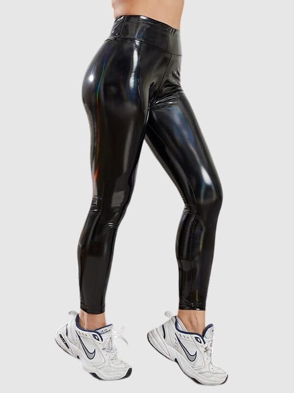 Legging Simili Cuir Aspect Pétrole - Nelya