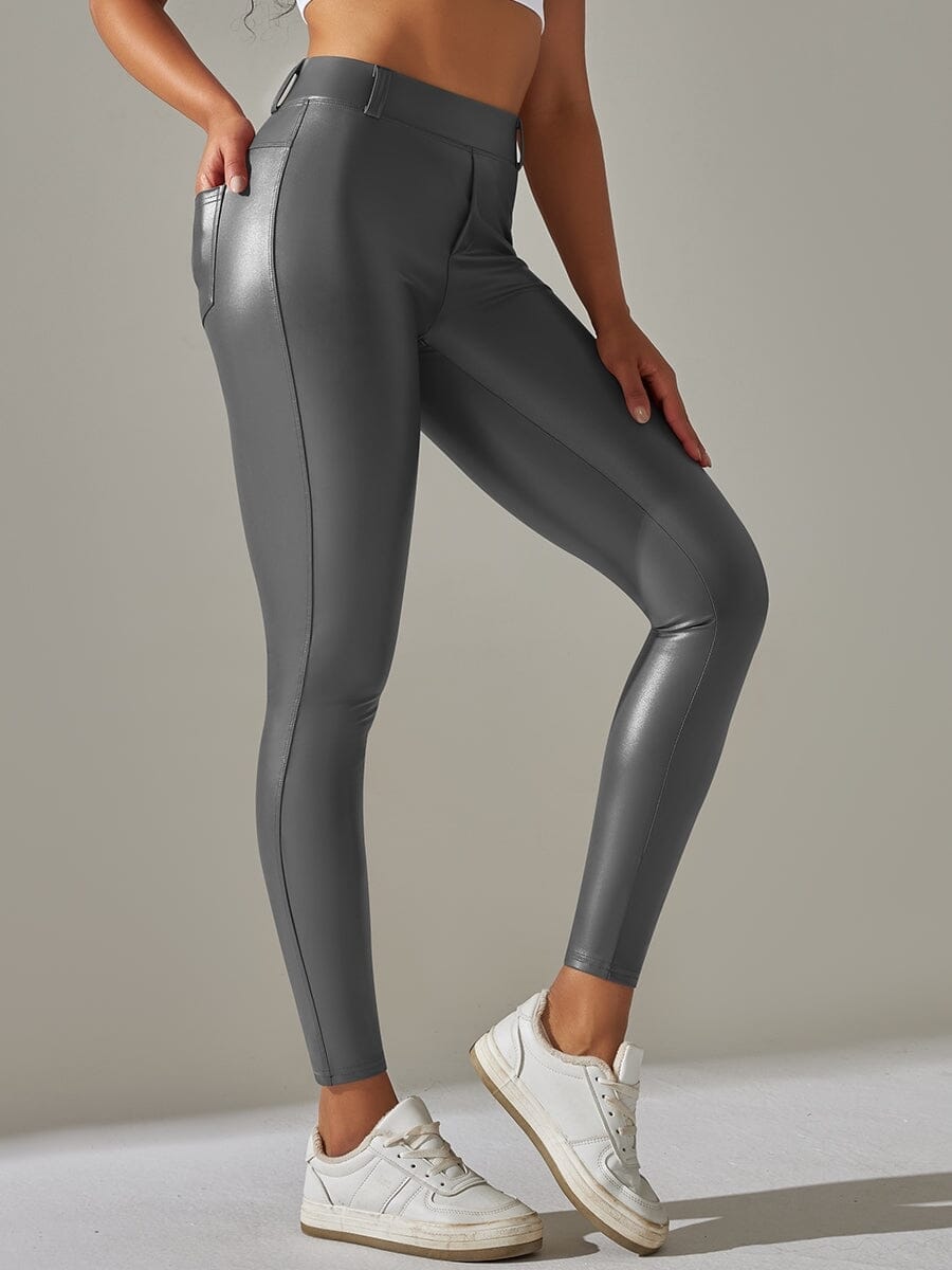 Legging Simili Cuir Intérieur Velours