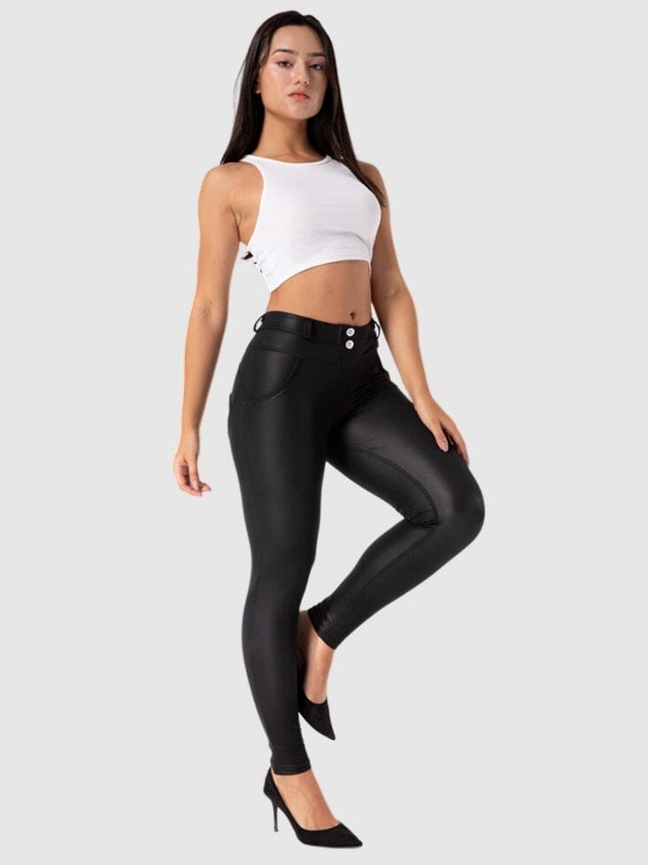 Legging Simili Cuir Taille Basse Push Up