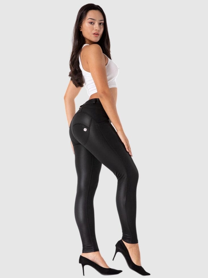 Legging Simili Cuir Taille Basse Push Up