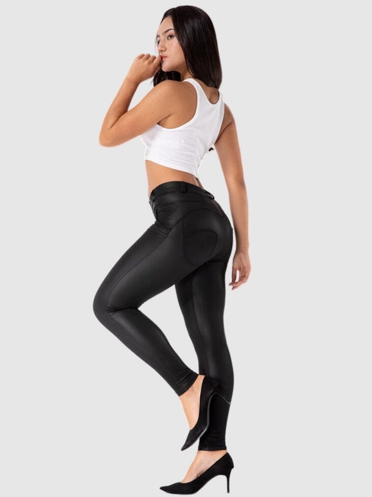 Legging Simili Cuir Taille Basse Push Up