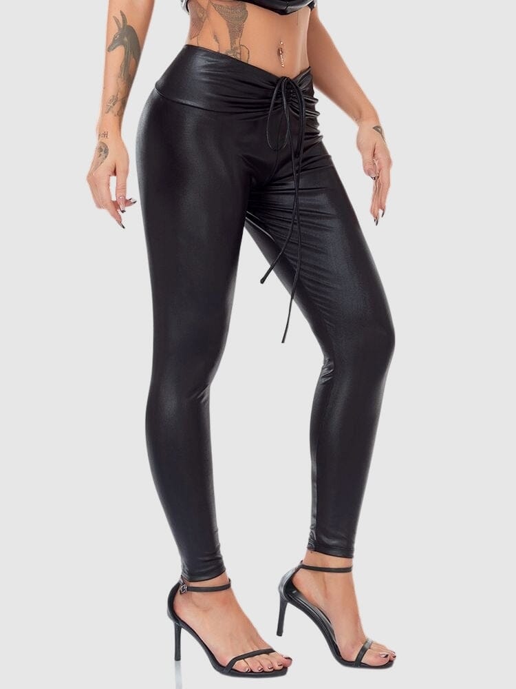 Legging Simili Cuir Taille Élastique