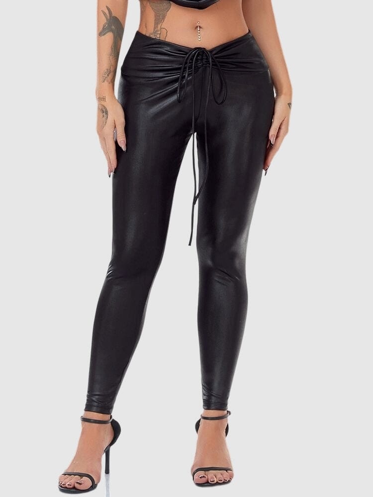 Legging Simili Cuir Taille Élastique