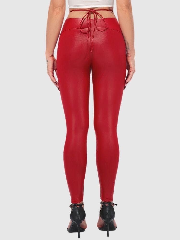 Legging Simili Cuir Taille Élastique