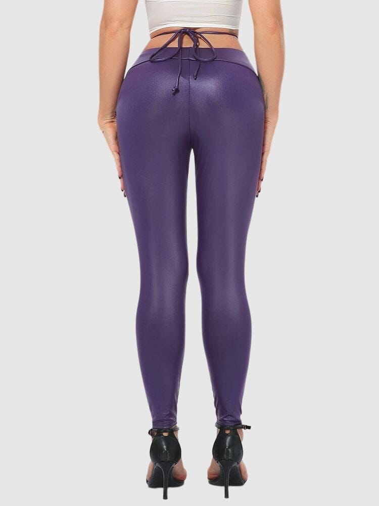 Legging Simili Cuir Taille Élastique