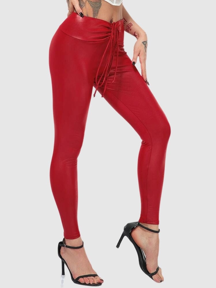 Legging Simili Cuir Taille Élastique