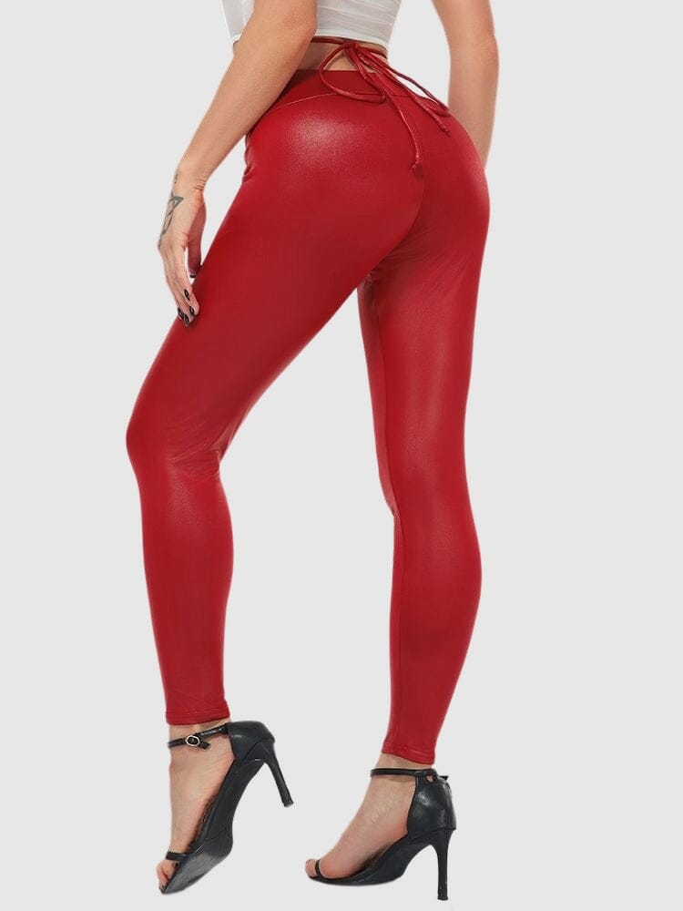 Legging Simili Cuir Taille Élastique