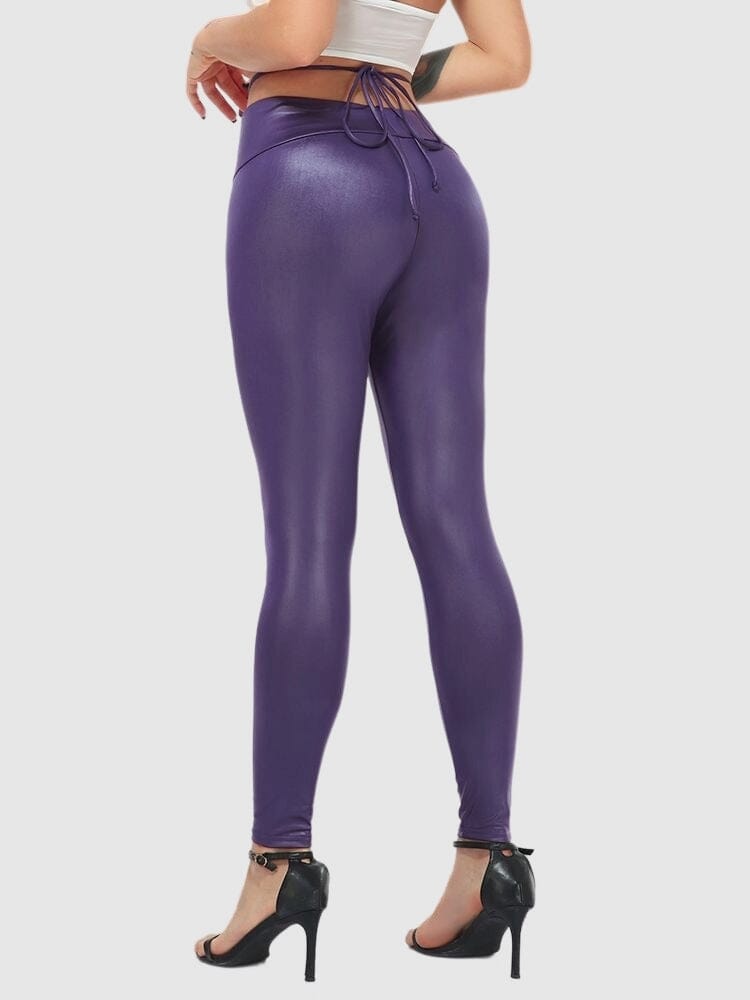 Legging Simili Cuir Taille Élastique